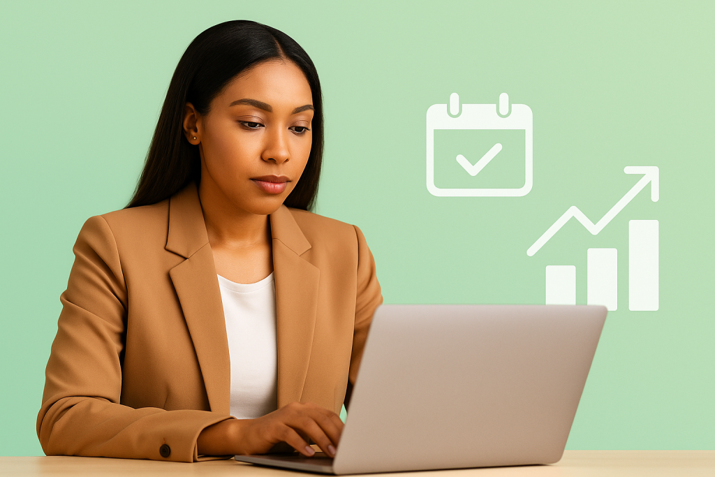 Sales professional reviewing Q4 strategy and prospecting plan